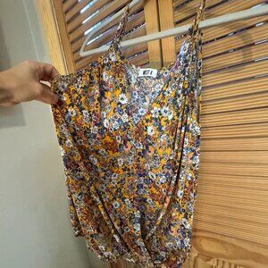 West K Floral Swing Cami Tank – Mustard Yellow – XS